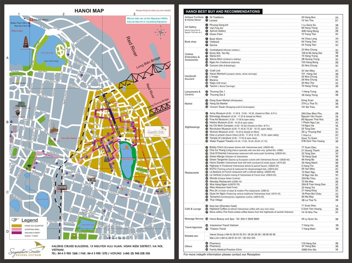 mapa old quarter, hanoj, vietnam