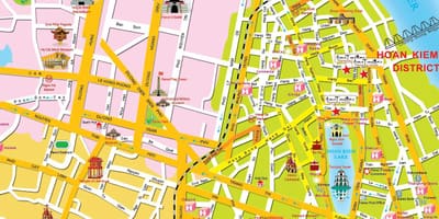 Hanoi cestovního ruchu mapě