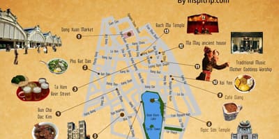 Ulice mapa hanoi old quarter